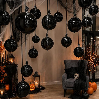 Black Round Foil Balloons - Image 7