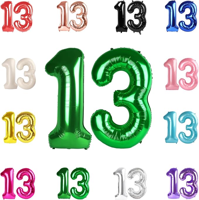 Green Number 13 Balloon 40 Inch by IWERP