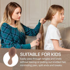 RHOS Mini Hair Brush for Women,Men and Kids-Travel Size Hair Brush for Purse,Pocket,backpack-Small Cushion Paddle Brush with Soft Bristles-Mini Detangler Brush for All Hair Types(1 Pack-Mocha)