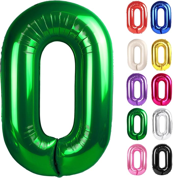 Green Number 0 Balloon 40 Inch by IWERP