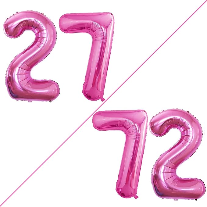 Number 27 Balloons for 27th Birthday Party Decorations, 42 Inch Jumbo Foil by GOER