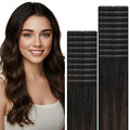 VINBAO 60g Invisi Edge Tape in Hair Extensions Real Human Hair 22in 20pcs Natural Black Ombre to Chocolate Brown Invisible Injected Tape in Hair Extensions 22inch #1BT4