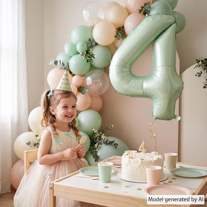 Olive Green Number 4 Balloon 40 Inch, Wall Hanging Sign - Image 2