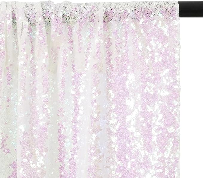 Eternal Beauty White Iridescent 3mm Sequin Backdrop 6x8 Ft - Image 8