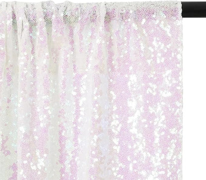 Eternal Beauty White Iridescent 3mm Sequin Backdrop 7x7 Ft - Image 6