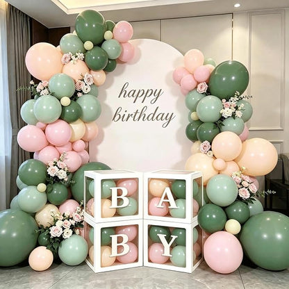 Pink and Green Balloon Arch Kit, Baby Boxes, Baby Shower Decorations Girl | - Image 6