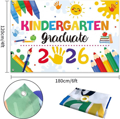Large Kindergarten Graduate 2026 Backdrop Banner, 6x4ft | Preschool Graduation - Image 2