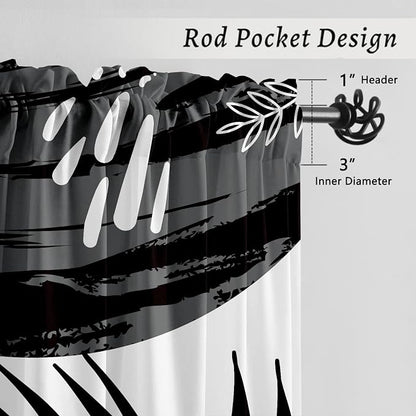 Boho Mid Century Black and White Living Room Curtains, 84 Inch Modern Arch Sun - Image 6