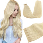 DOORES Tape in Hair Extensions Human Hair, Bleach Blonde 12 Inch 40g 20pcs, Hair Extensions Tape in Real Human Hair Straight Natural Remy Hair Skin Weft