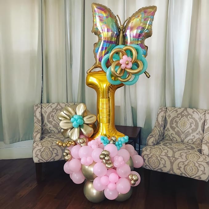 Gold Letter Balloons, 40 Inch Alphabet Name Mylar Self Inflating Custom I Decor - Image 3