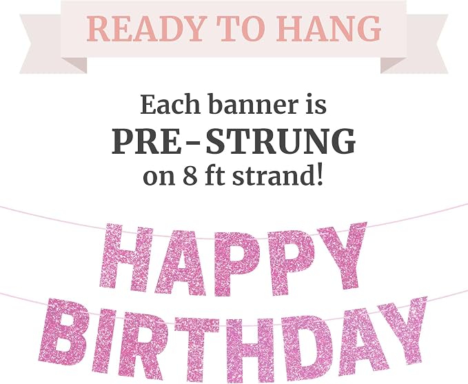 Pre-Strung Happy Birthday Banner - Image 3