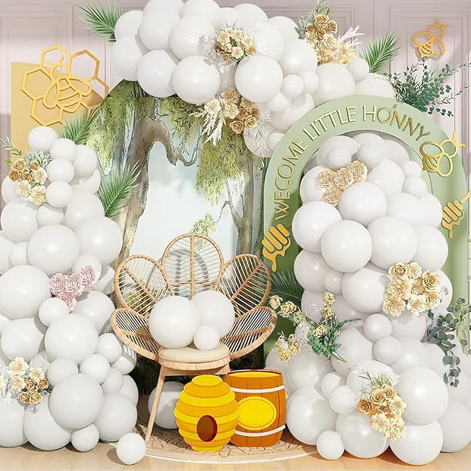 110Pcs White Balloons Different Sizes - Image 2