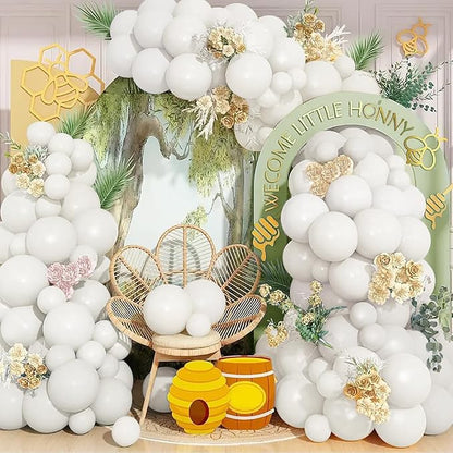 110Pcs White Balloons Different Sizes - Image 2