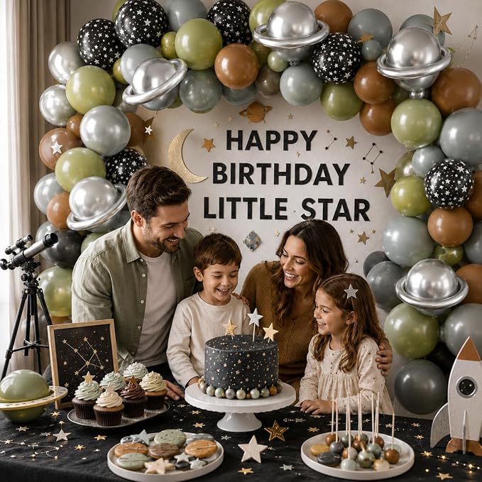 Grey Sage Green Brown Balloons, 12 Inch Olive Green Black Grey Balloons - Image 5