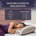 DECOLURE 100% Pure Mulberry Silk Pillow Case King Size – Highest Grade 30 Momme 6A+, Luxuriously Soft & Cooling Silk Pillowcase for Hair & Skin, Hypoallergenic, Breathable, Hidden Zipper (Champagne)