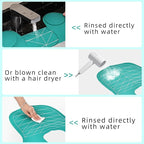 Professional Hair Cutting Cape with Geometric Grid Pattern, Longer Silicone Waterproof Cutting Mat,Neck Guide