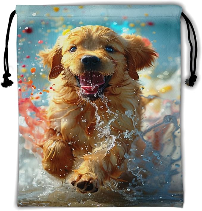 Giwawa Golden Retriever Gymnastics Grip Bag Dog Pet Drawstring Grip Bag by Giwawa