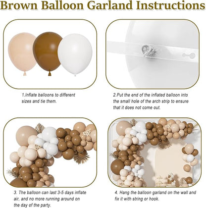 156Pcs Brown Neutral Balloons Garland Arch Kit Different Size | Coffee Brown - Image 6