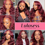 Burgundy Wig Human Hair 13x4 99j Burgundy Lace Front Wigs Human Hair Pre Plucked HD Transparent Lace Frontal Wigs Red Colored Wig 26 Inch