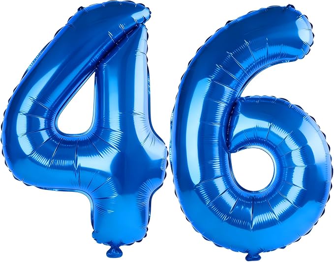 40 Inch Number 46 Balloons for 46th Birthday Party Decorations, 0-100 Dark Blue by FOBELEC