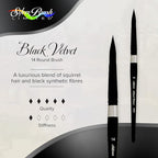 Silver Brush Limited 3000S-14 Black Velvet Round Paintbrush for Watercolor, Gouache, Inks, & Dyes, Size 14, Short Handle