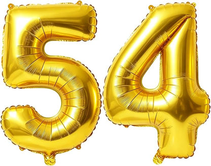 40 Inch Number 54 Balloons for 54th Birthday Party Decorations, 0-100 Gold by FOBELEC