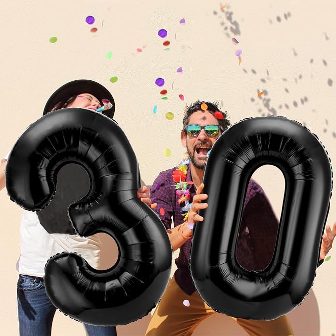 Gejoy 40 Inch Number 30 Balloons Jumbo 30 Foil Giant Number 30 Balloons - Image 3