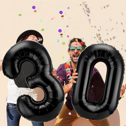 Gejoy 40 Inch Number 30 Balloons Jumbo 30 Foil Giant Number 30 Balloons - Image 3