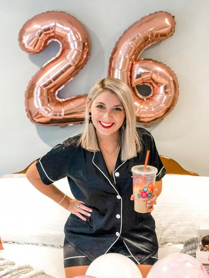 Number 25 Balloons 40 Inch for 25 52 Birthday Party Decorations, Rose Gold | - Image 4