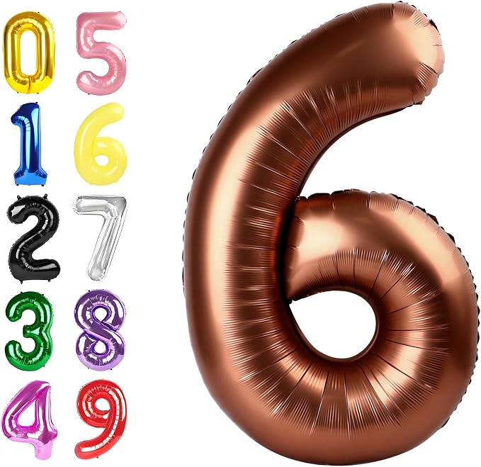 Number 5 Balloons 40 Inch Coffee Brown Balloon by Argthjy