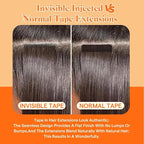 Full Shine Insert Virgin Tape in Hair Extensions 20Inch Color Ice Blonde Machine Remy Tape Hair Extensions Real Human Hair 25Grams Invisible Human Hair Tape In Extensions 10Pcs for Party