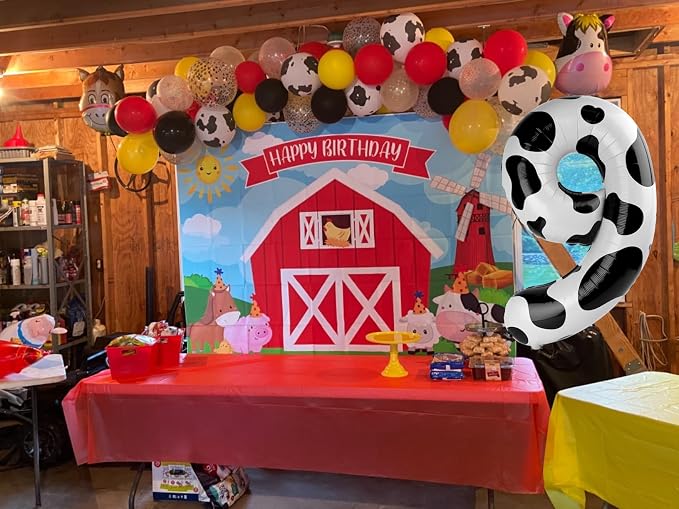 IWERP Cow Print 40 Inch 1st Number Balloon, Unisex Birthday Decorations - Image 7