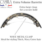 Camila Paris CP3618 French Hair Barrette Clip for Girls for Thick Curly Wavy Long Hair, Strong Hold Grip Hair Clips for Women, Automatic, No Slip Styling Girls Hair Accessories, Handmade in France