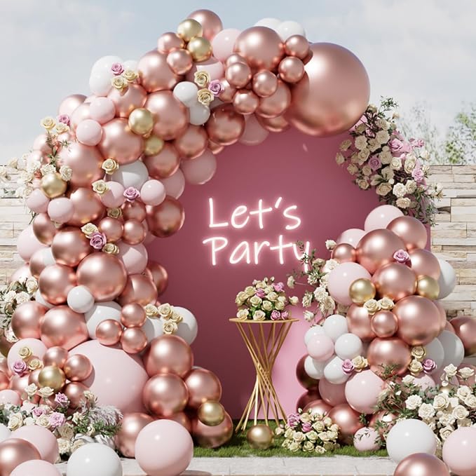 RainbowQ 165 Pcs Rose Gold Balloons Arch Kit Different Sizes Garland | Metallic - Image 4