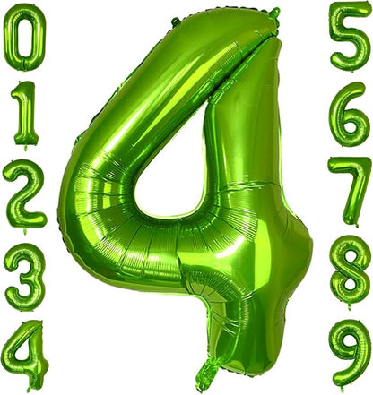 40 Inch Green Number Balloon 4, Large Number Foil Balloons Mylar by PatiCool