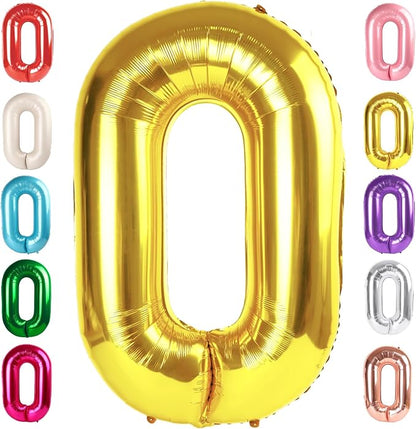 Number 0 Balloon Birthday Decorations, 40In Gold Balloons by Mluchee