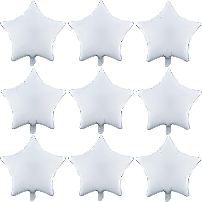 white Star Shape Foil Balloon by MEPDNGN