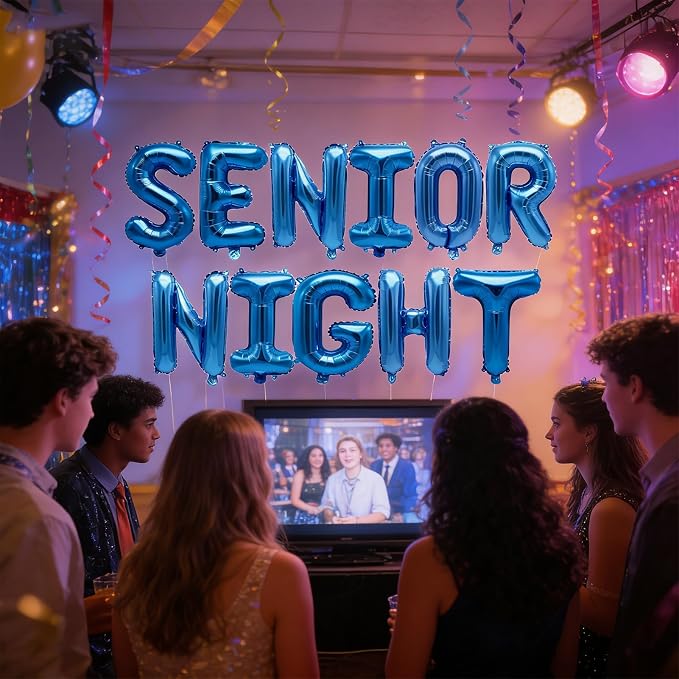 2 Set 22Pcs Blue SENIOR NIGHT Letter Balloons 16in Balloon Foil Letter - Image 7
