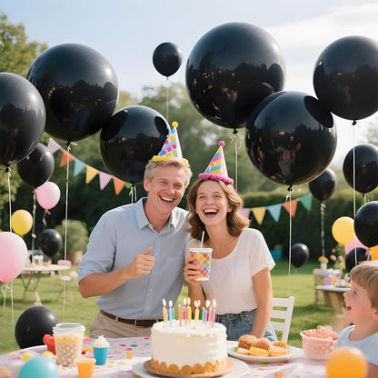 Black Big Balloons 32pcs, 18 Inch Large Latex Giant Heavy Duty Balloons - Image 6