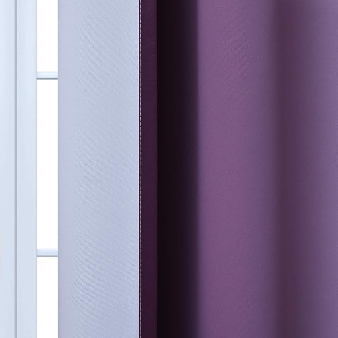 Yakamok Ombre Curtains Purple and Greyish White - Image 7