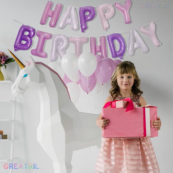 Purple Pink Happy Birthdays Balloons - Image 4