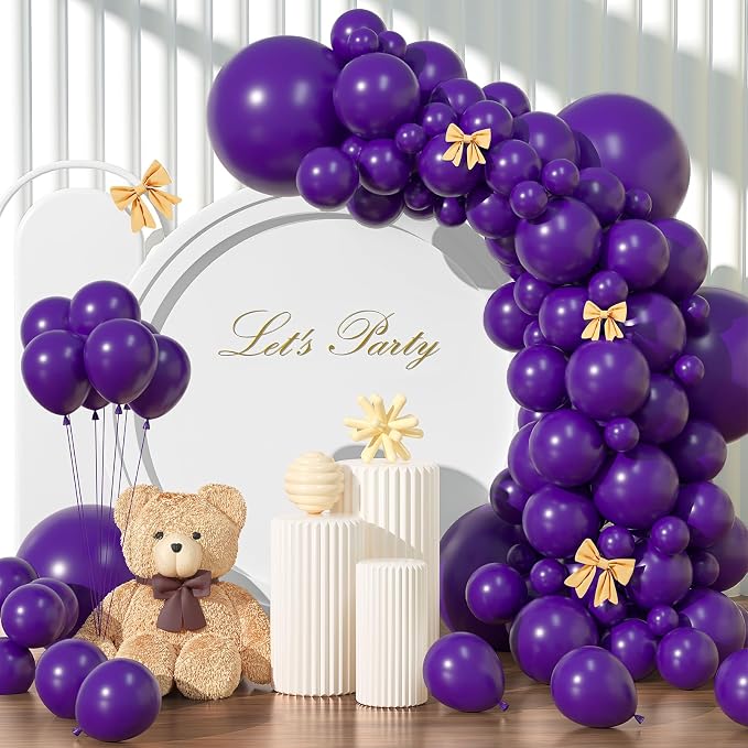 Purple Balloons Different Sizes 135pcs 18 12 10 5 Inch Dark Purple Balloon Arch by YISHEBAPA