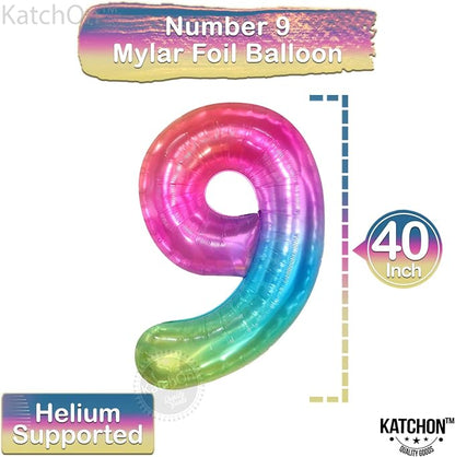 KatchOn, Rainbow Number 9 Balloon - Image 2