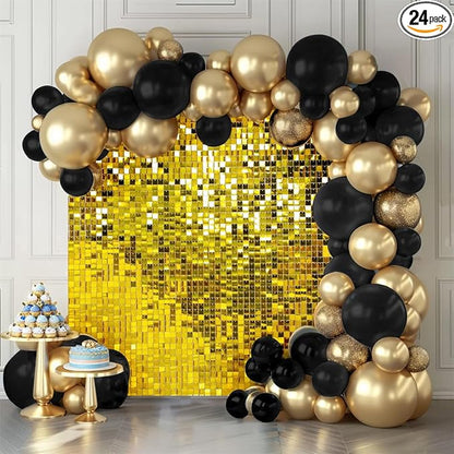 Shimmer Wall Backdrop Gold Wall Panels 24Pcs Square Sequin Shimmer Wall by KateBackdropforPhotography