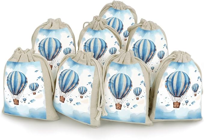DWTJKMS Blue Hot Air Balloon Gift Bags 8 Pcs Adorable Christmas Gift Bags by Unknown
