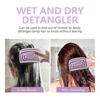 Detangling Brush, Dry and Wet Vented Detangler Hair Brush for Women and Men, Professional Paddle Curved Styling Hairbrush for Wet/Dry/Curly/Thick/Long/Damaged Hair, Purple