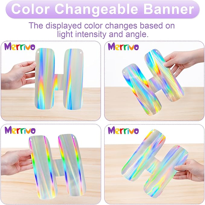 Iridescent In My Birthday Era Banner, Pre-Strung Fun Birthday Decorations - Image 4
