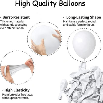 50pcs White Balloons 12 Inch, Premium Matte Thick Latex Party Balloons - Image 4