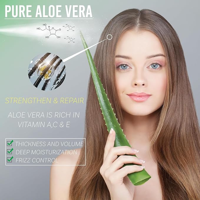 Green Leaf Naturals Amazing Aloe Vera Gel - Freshly Cut, 100% Pure Aloe, Premium Quality, Vegan, Unscented - Natural Sunburn Relief, After Shave, Skin, Face & Hair Care 8oz