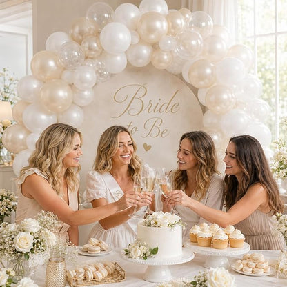 Pearl White Balloons, Elegant Neutral Boho Nude Bridal Shower Baby Birthday - Image 5